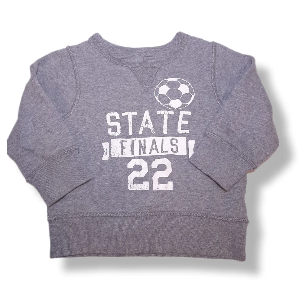 Childrens Place Fleece Lined Sporty Sweatshirt Soccer Athletic Boys 18 24 M